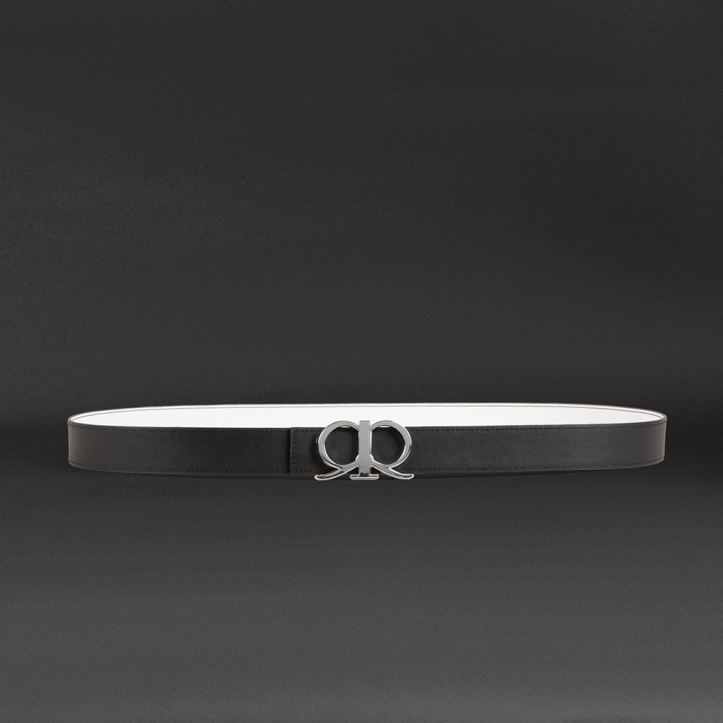 RR Logo Belt in Black White