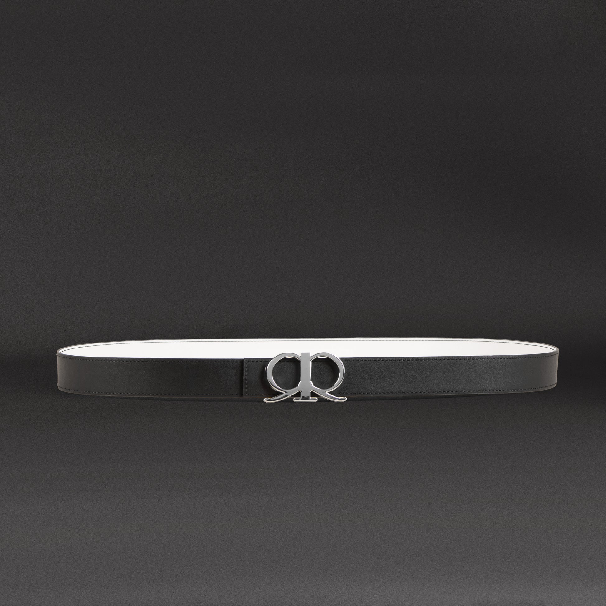 RR Logo Belt in Black White