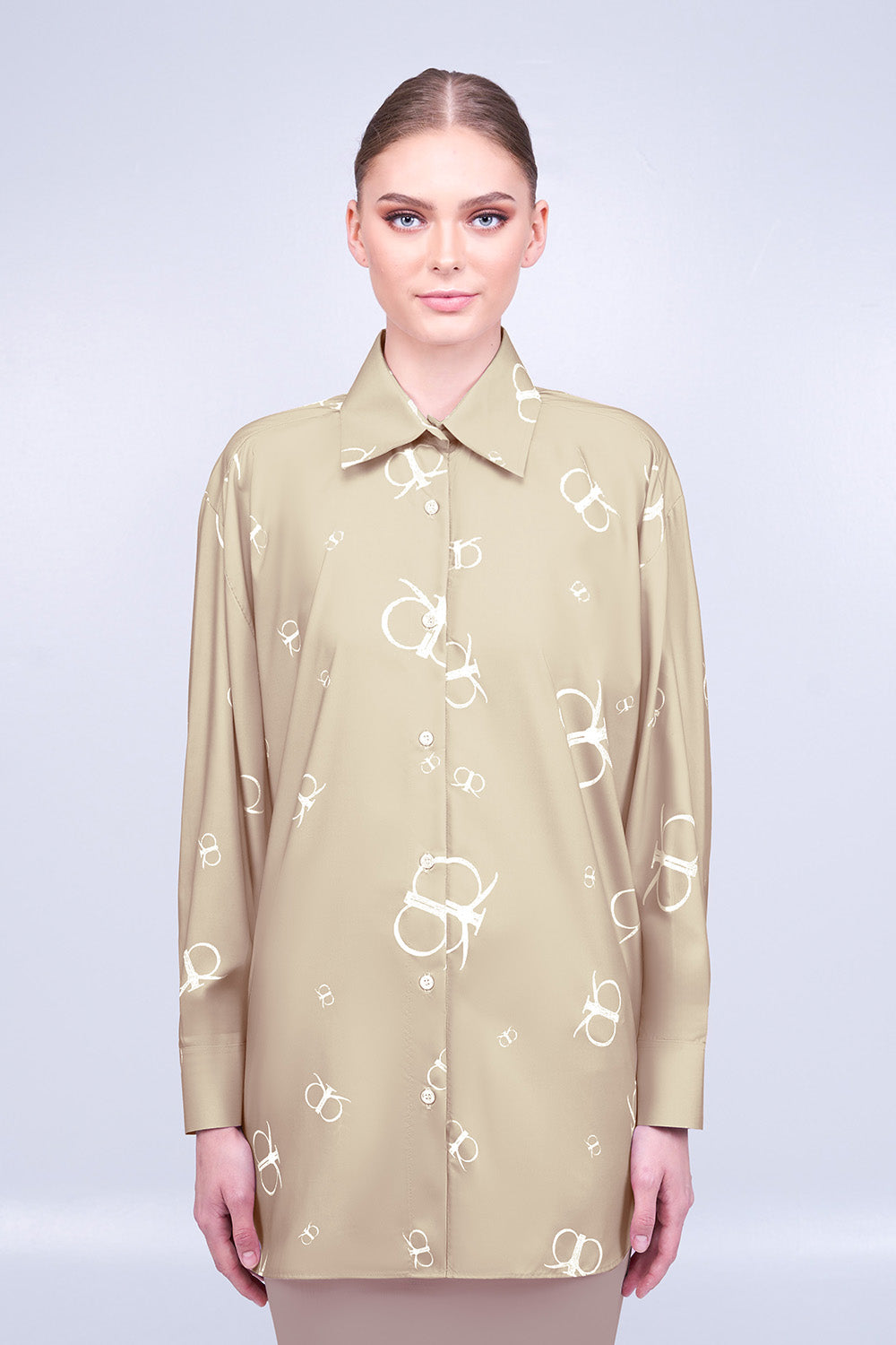 Cleo Oversized Shirt in Almond White