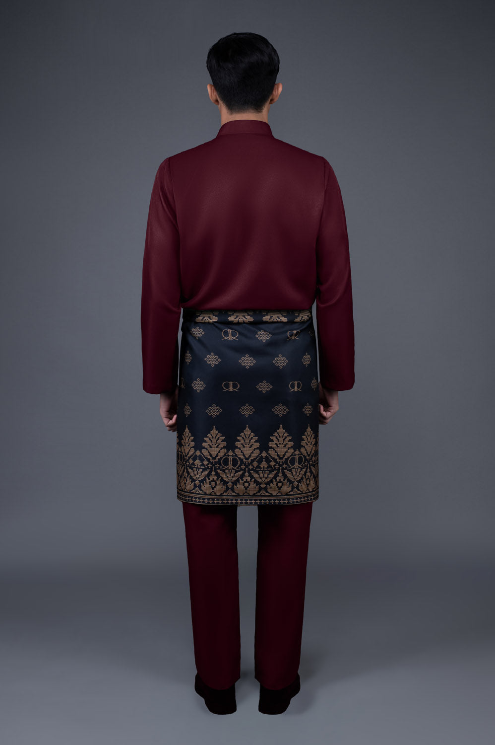 RR BASIC Baju Melayu Cekak Musang Set in Maroon