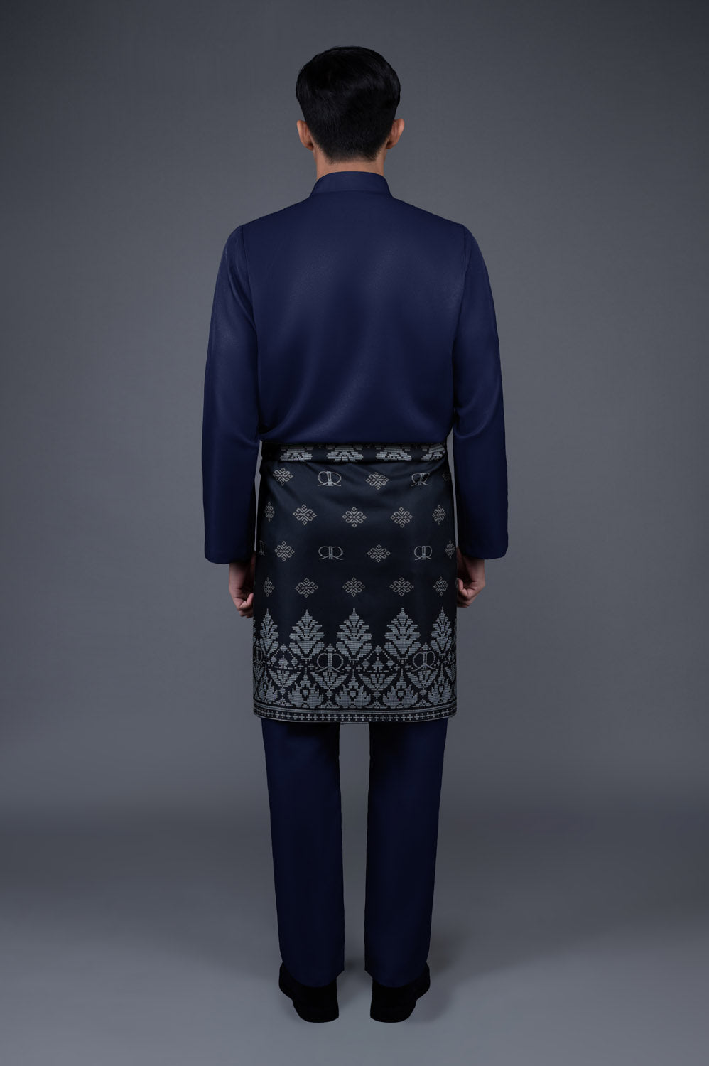 RR BASIC Baju Melayu Cekak Musang Set in Navy Blue