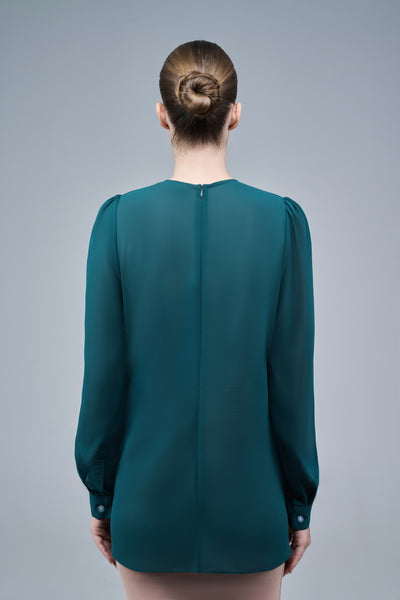 Monroe Blouse in Emerald Green