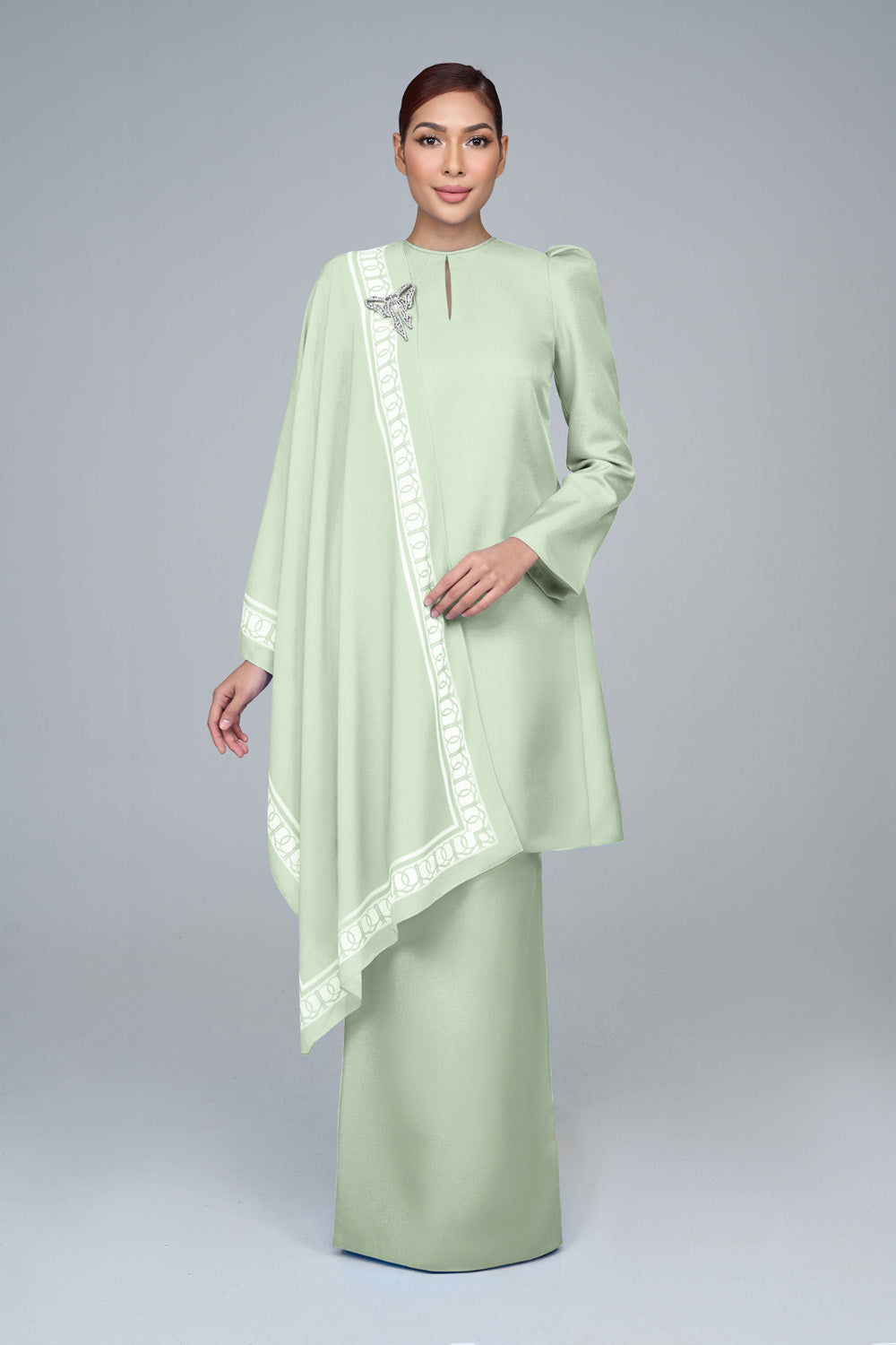 RR BASIC Kurung Pahang in Sage Green '25