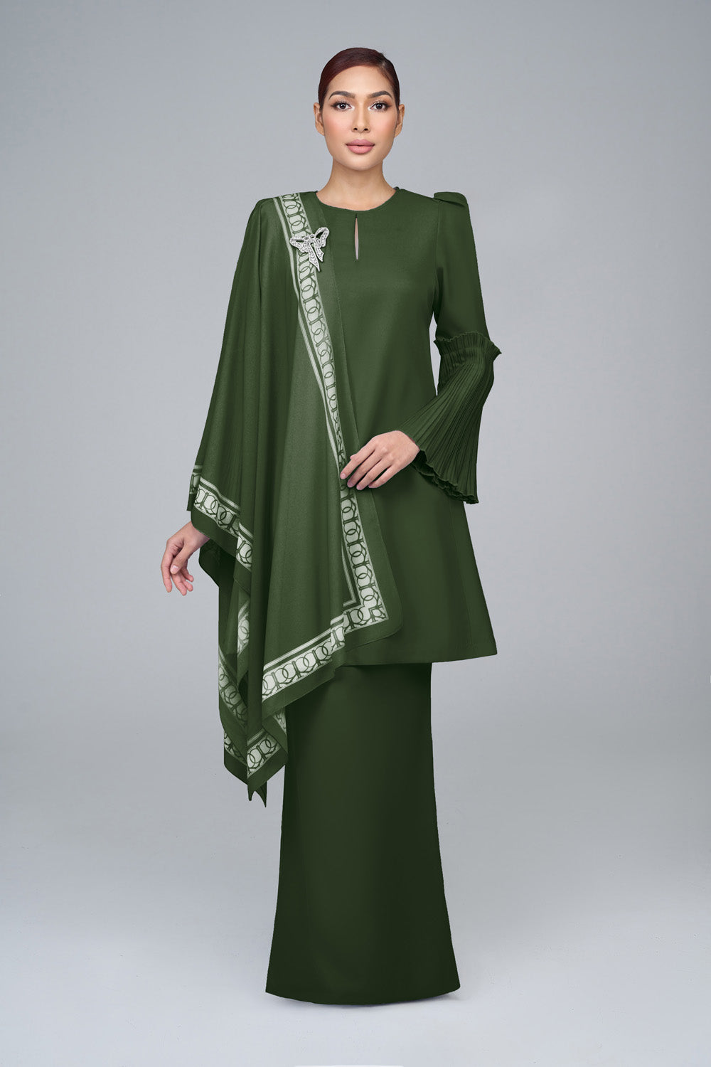 BASIC Pahang Pleated in Olive Green '25