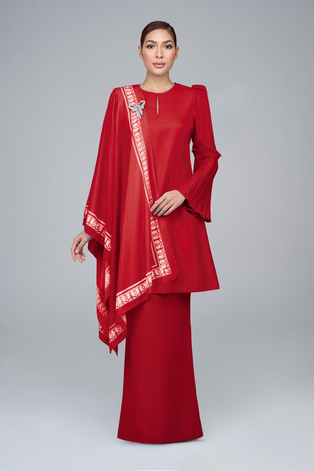 BASIC Pahang Pleated in Red '25