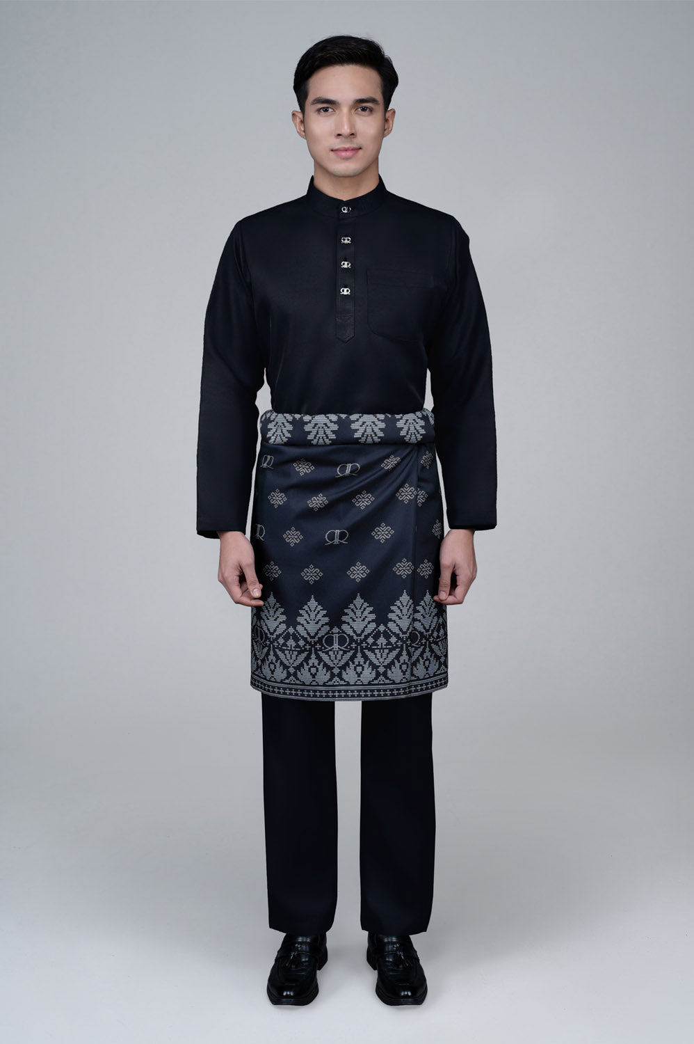 RR BASIC Baju Melayu Cekak Musang Set in Black '25