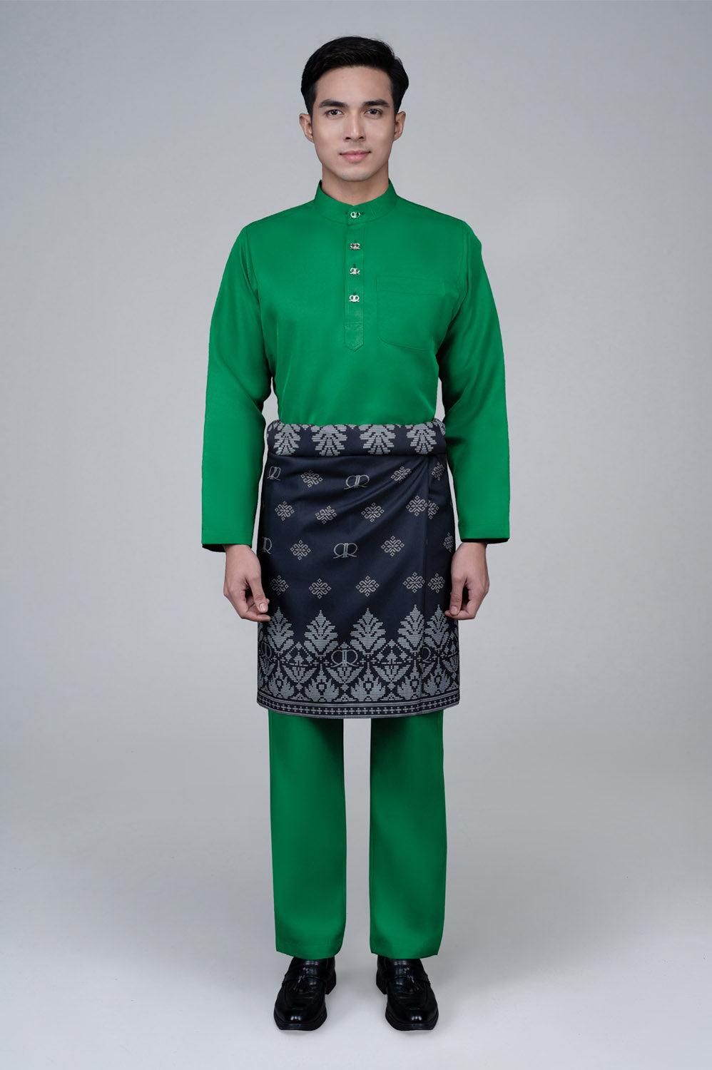 RR BASIC Baju Melayu Cekak Musang Set in Emerald Green '25