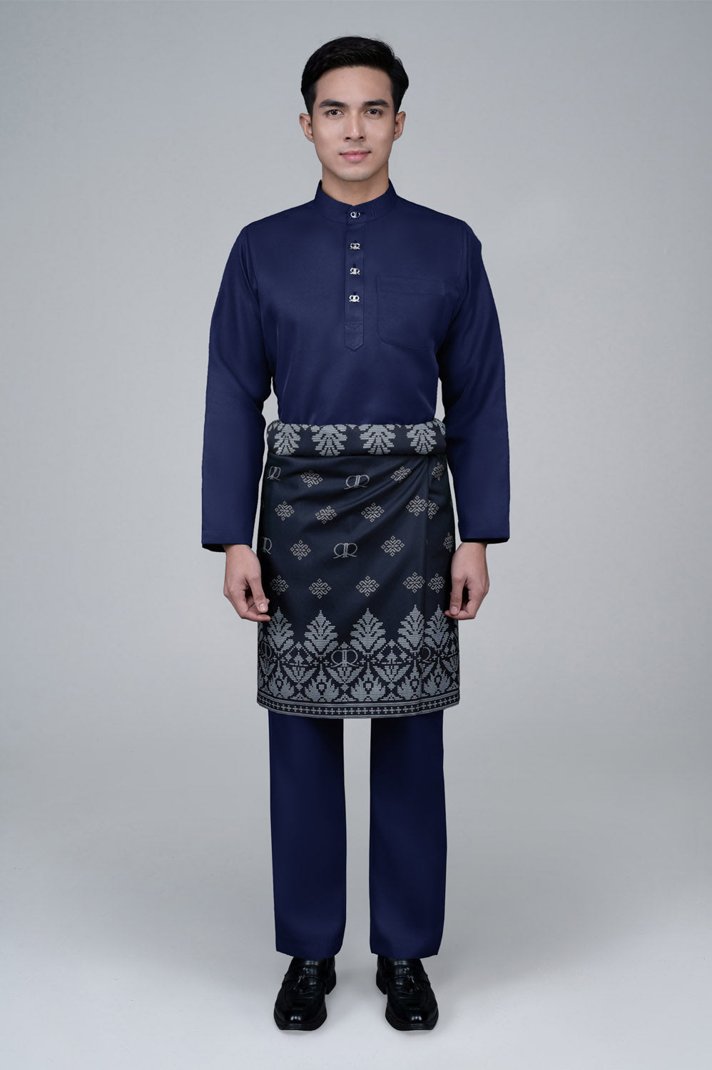 RR BASIC Baju Melayu Cekak Musang Set in Navy Blue '25