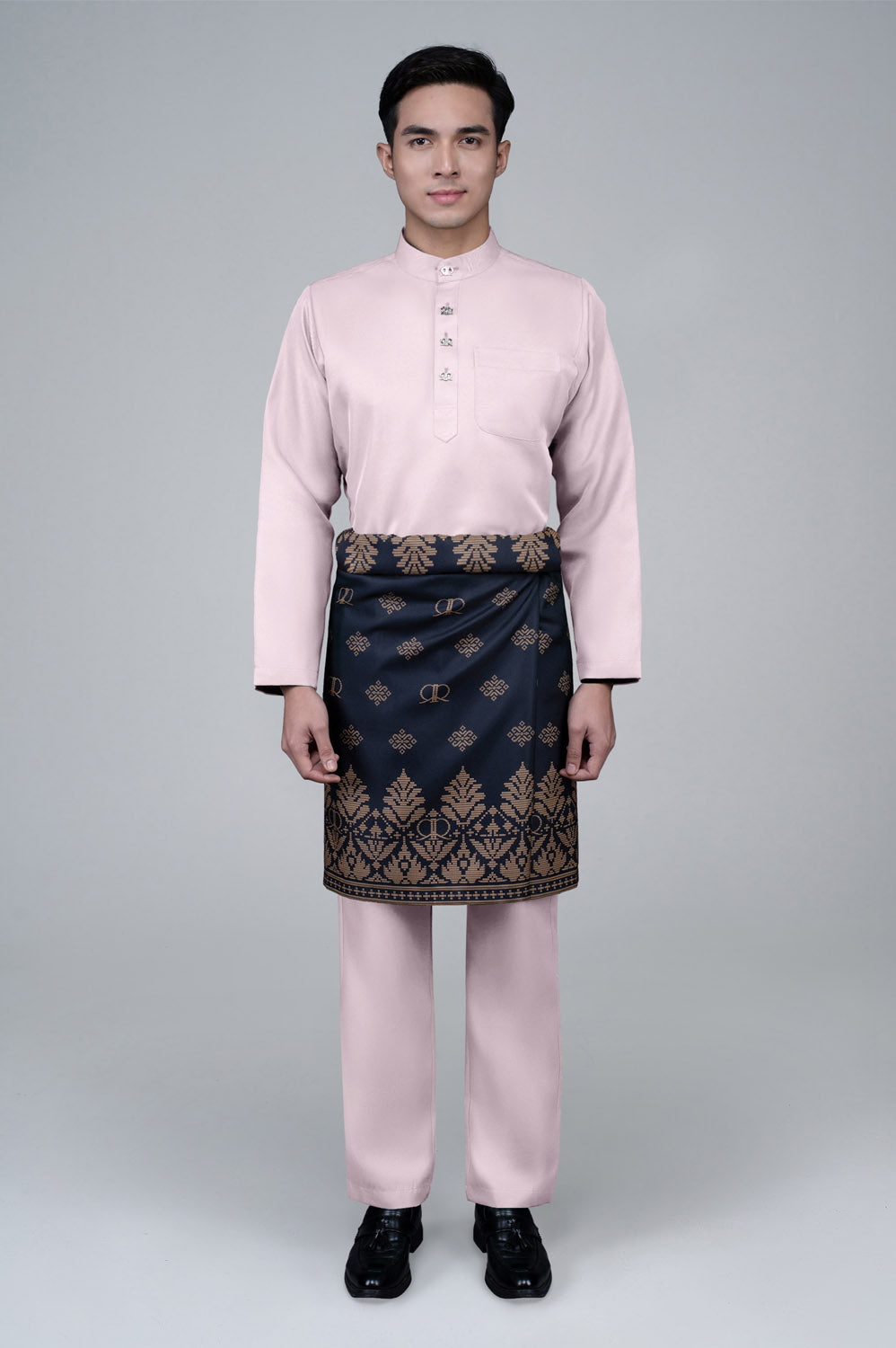 RR BASIC Baju Melayu Cekak Musang Set in Pale Pink '25