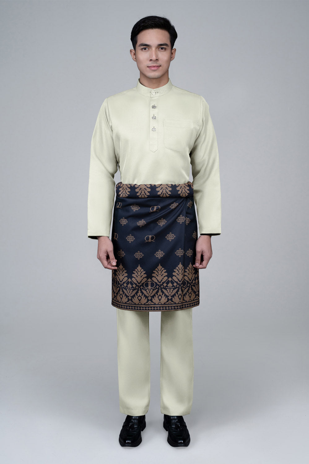 RR BASIC Baju Melayu Cekak Musang Set in Sage Green '25