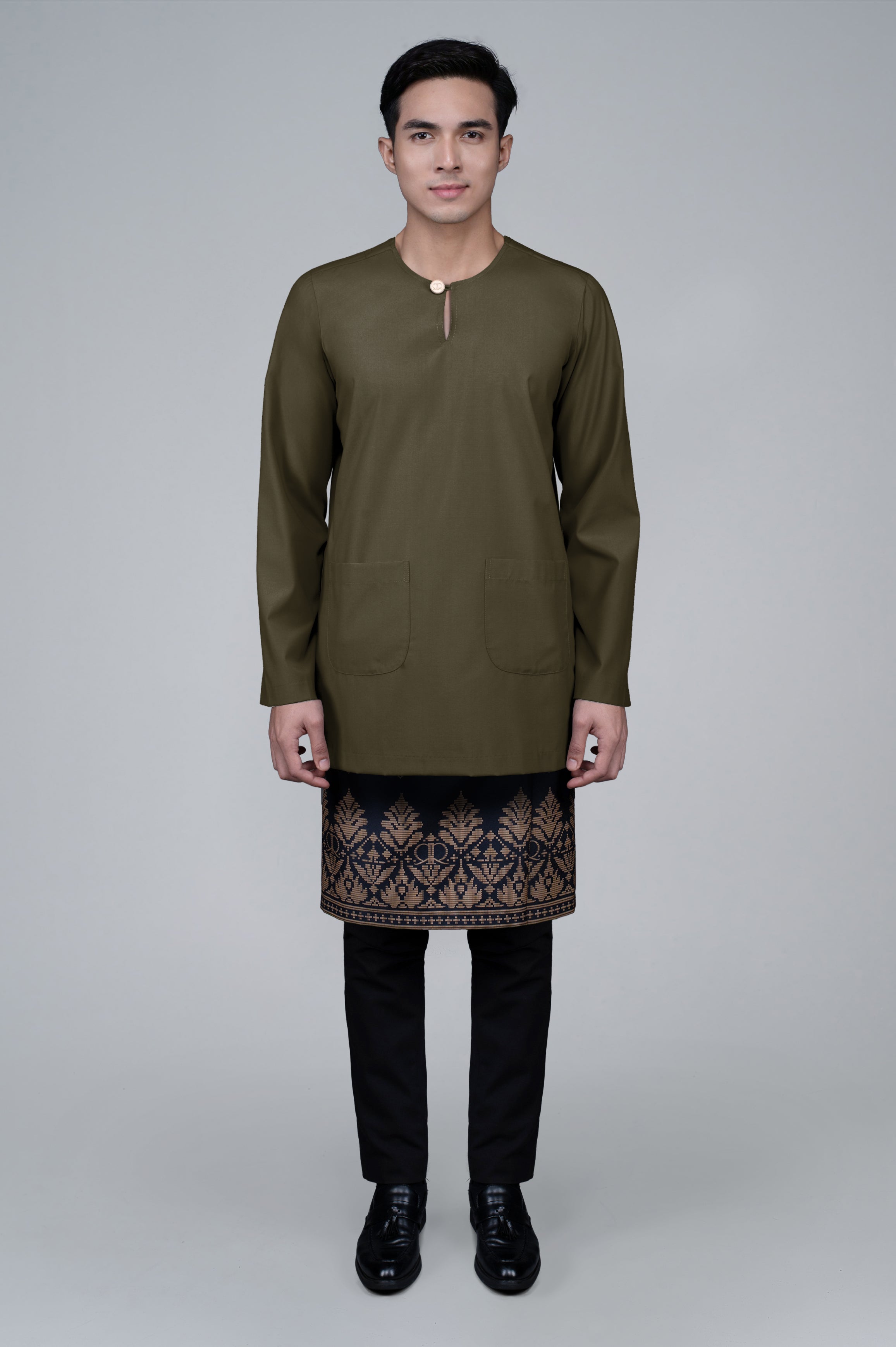 RR Baju Melayu Johor Set in Olive Green '25