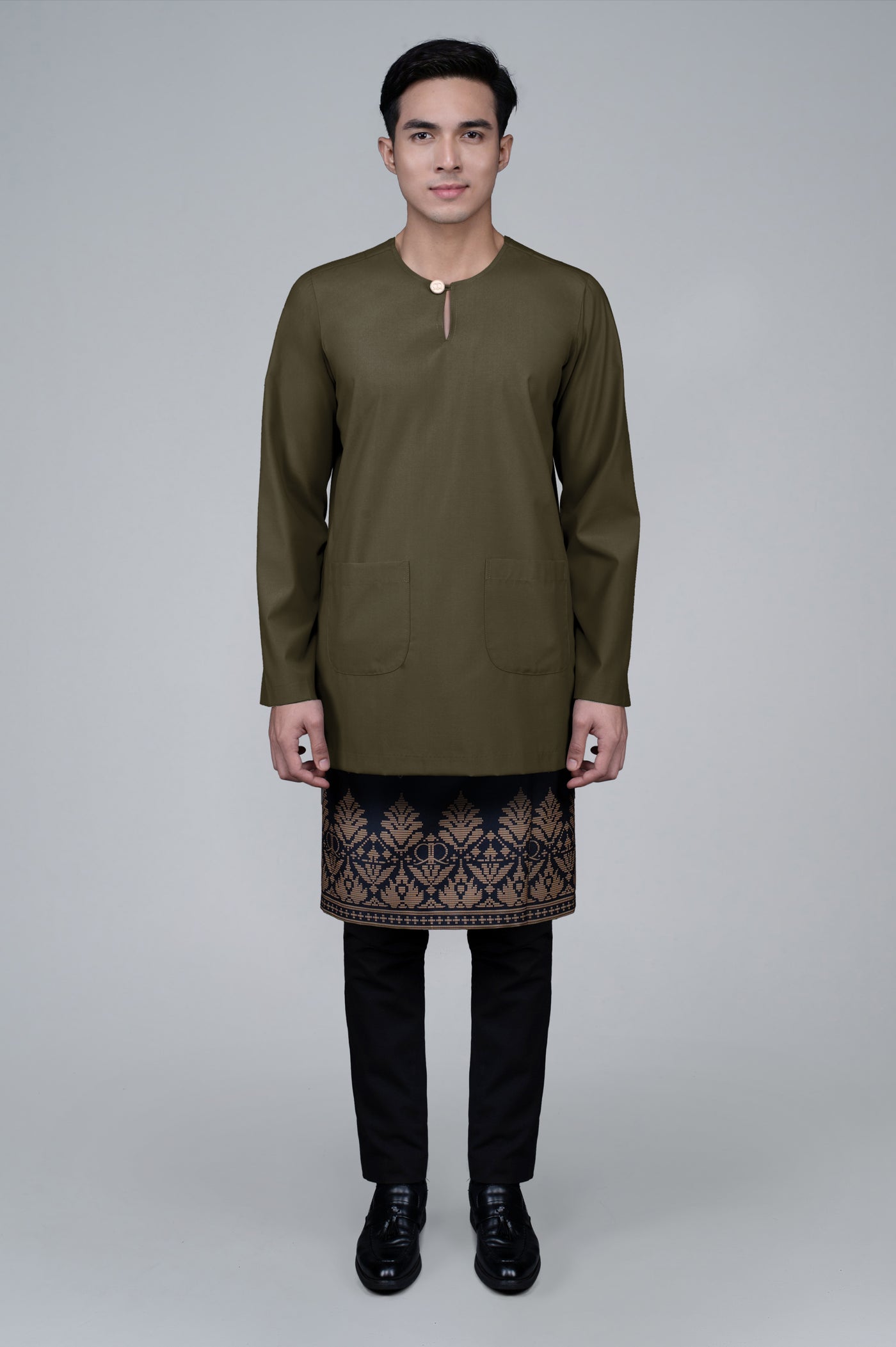 RR Baju Melayu Johor Set in Olive Green '25