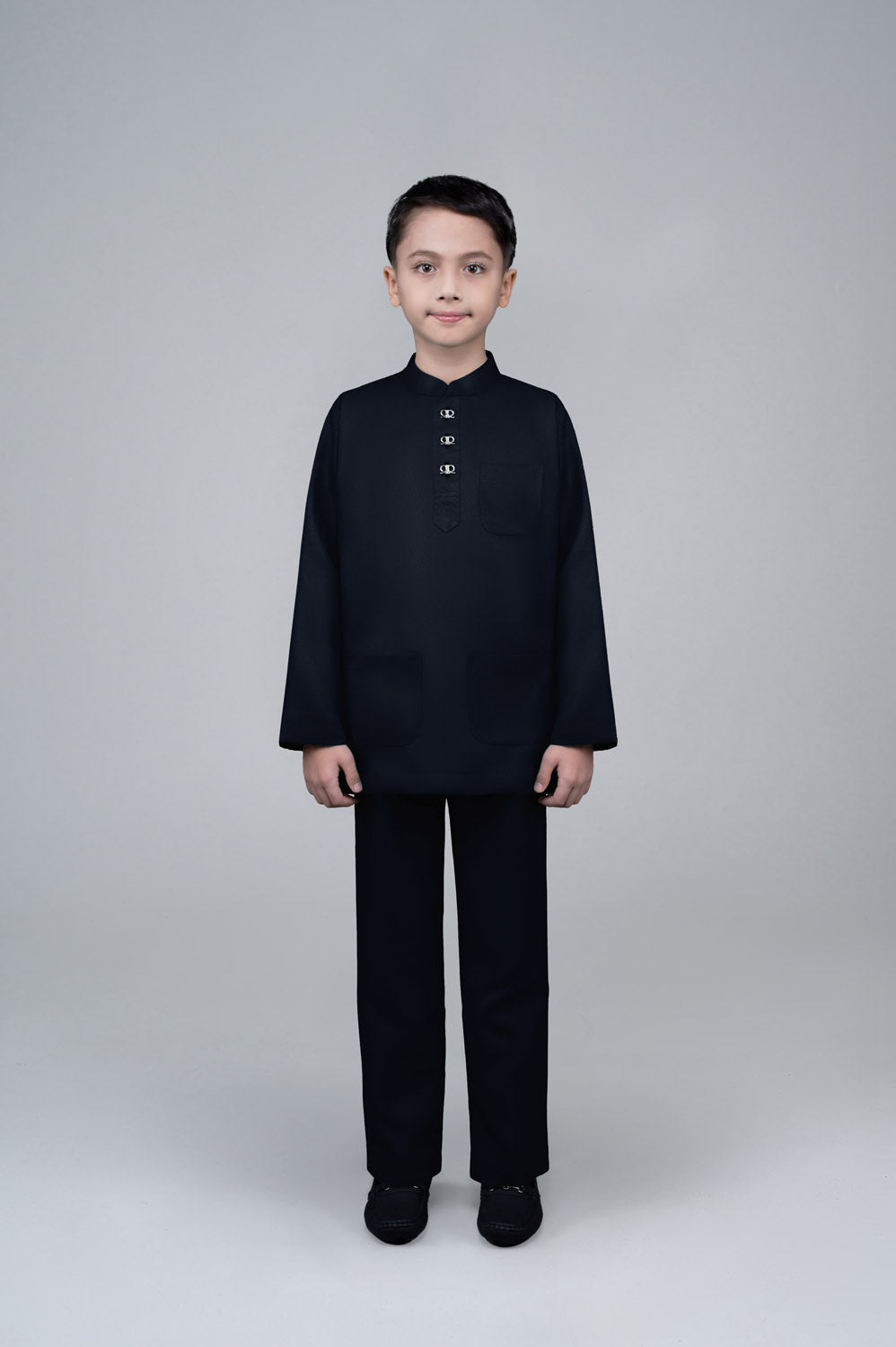 RR BASIC Baju Melayu Cekak Musang Boy in Black '25