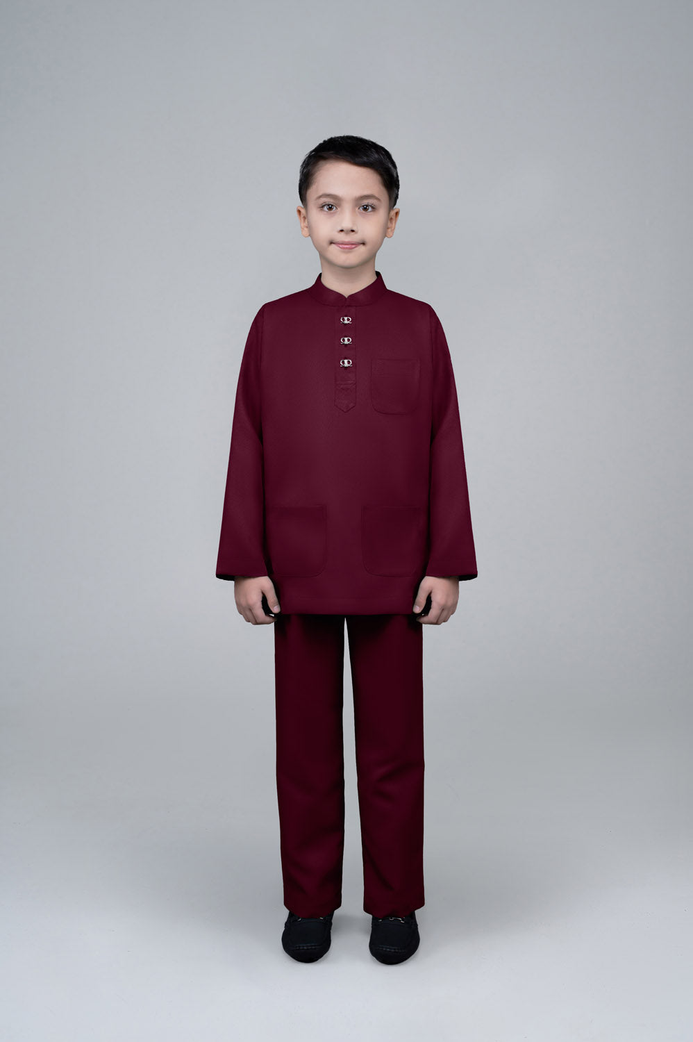 RR BASIC Baju Melayu Cekak Musang Boy in Maroon '25