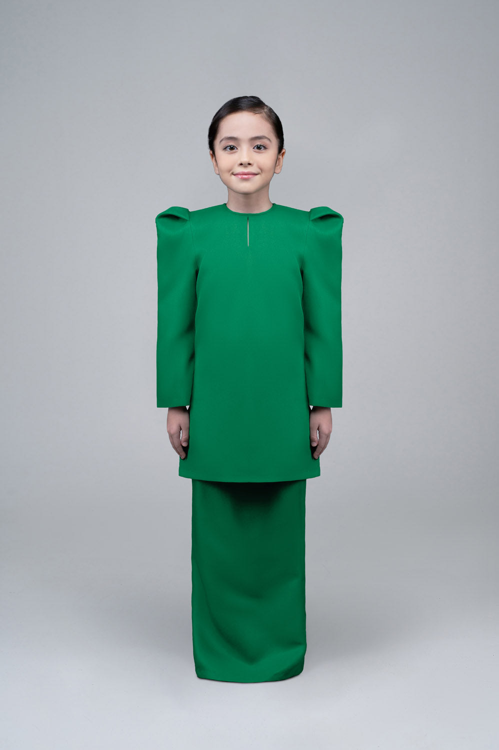 RR BASIC Baju Kurung Pahang Girl in Emerald Green '25