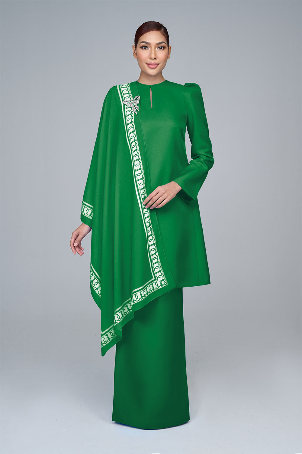 RR BASIC Kurung Pahang in Emerald Green '25