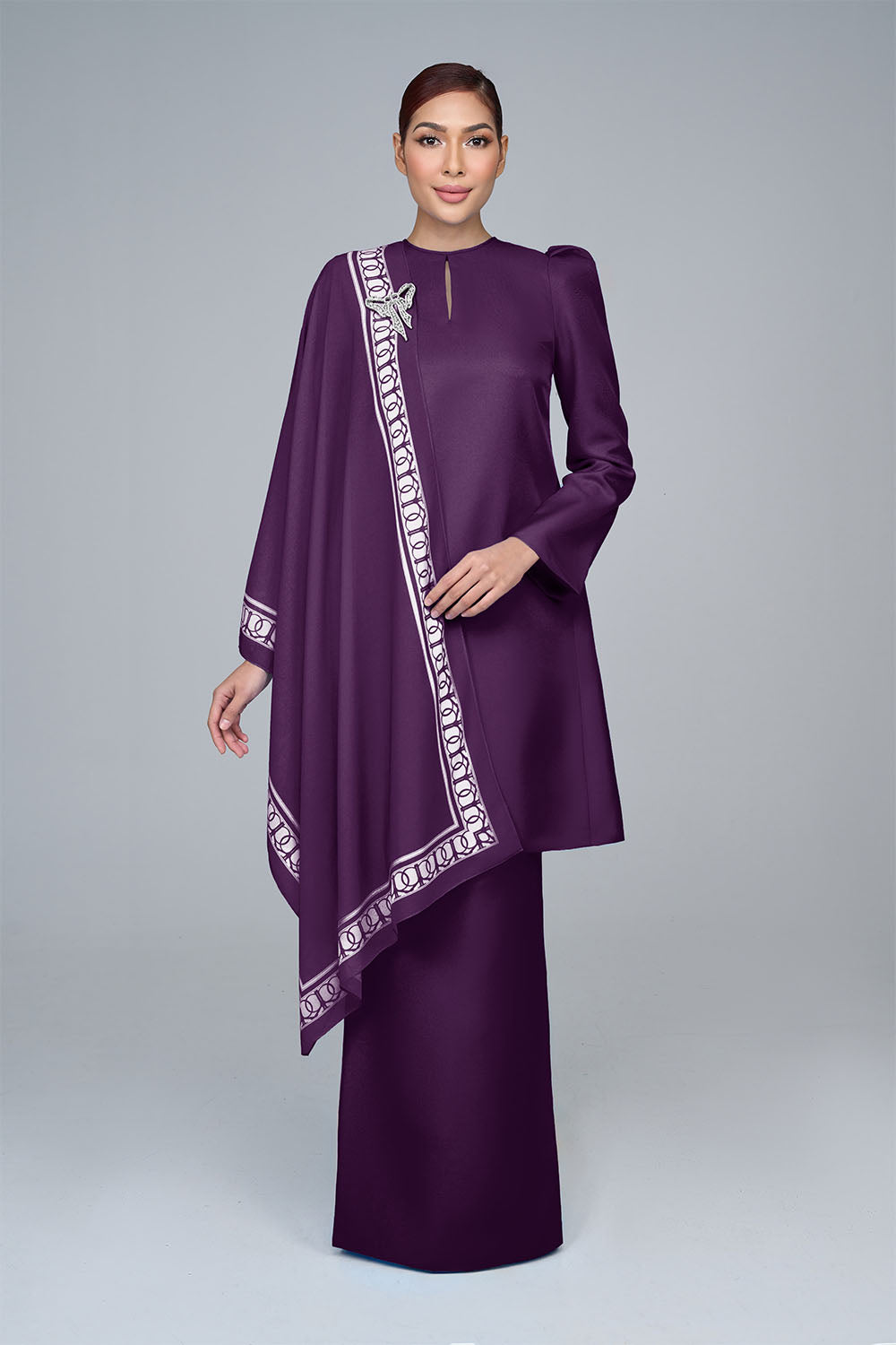 RR BASIC Kurung Pahang in Grape Purple '25