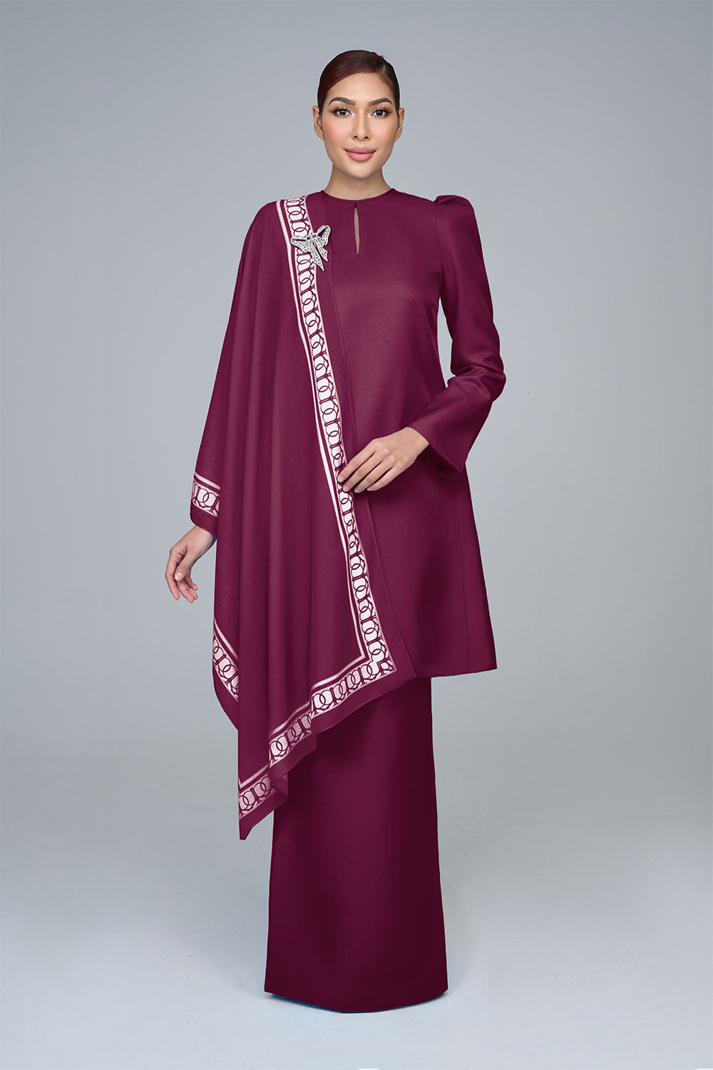 RR BASIC Kurung Pahang in Maroon '25