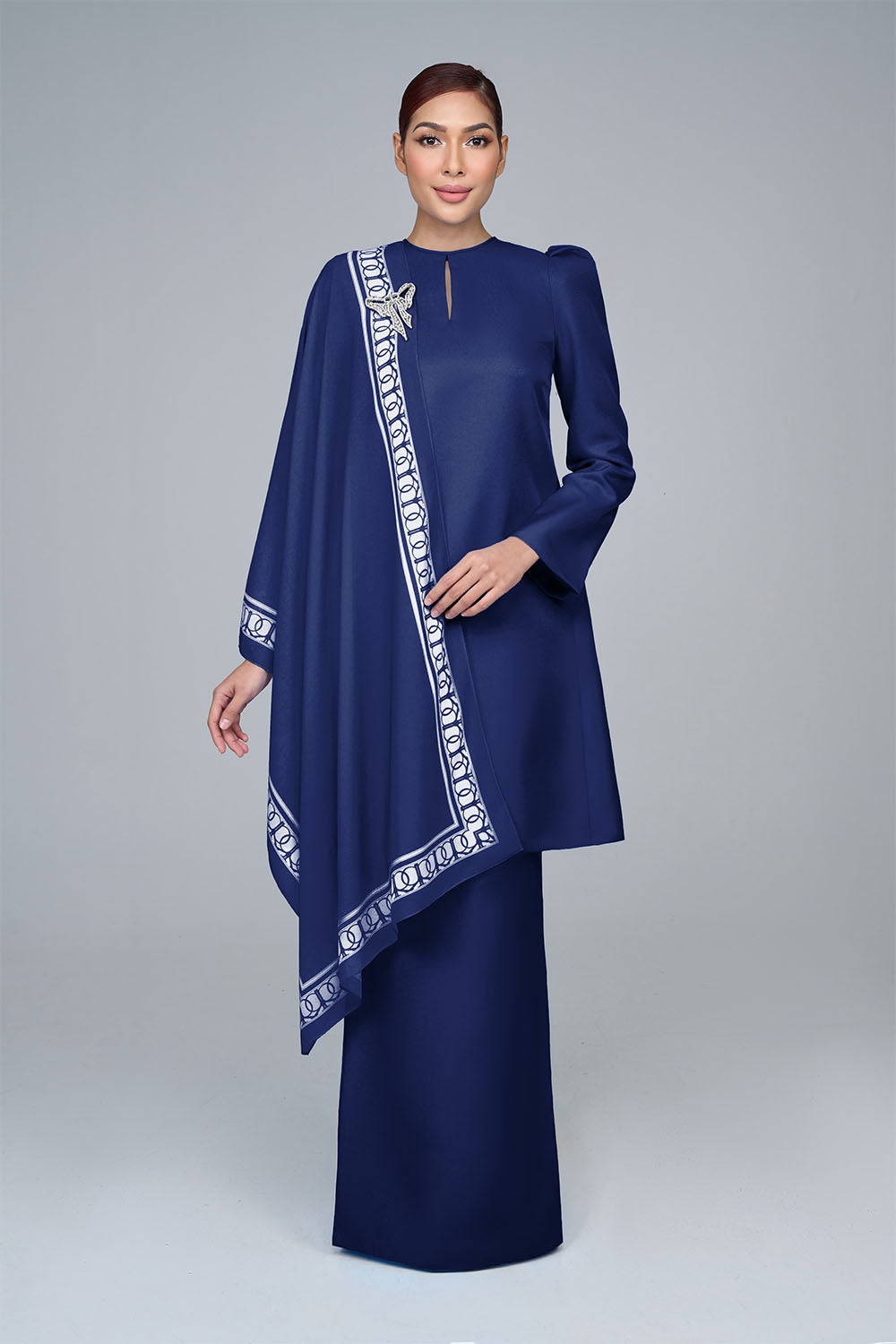 RR BASIC Kurung Pahang in Navy Blue '25