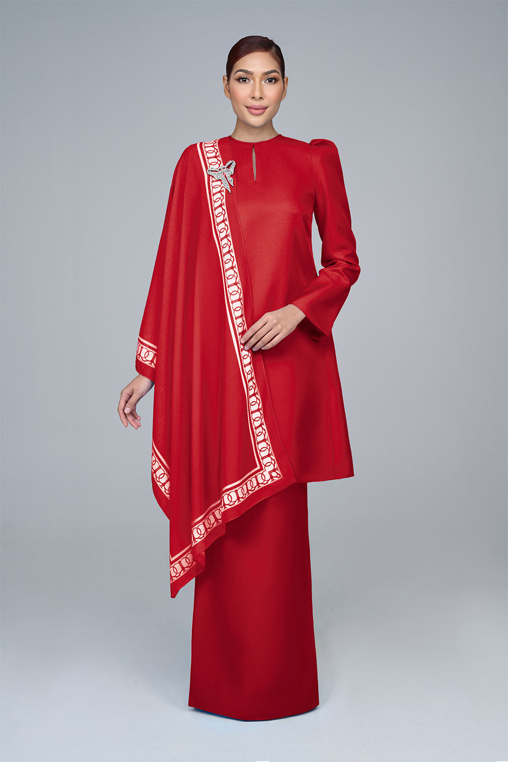 RR BASIC Kurung Pahang in Red '25