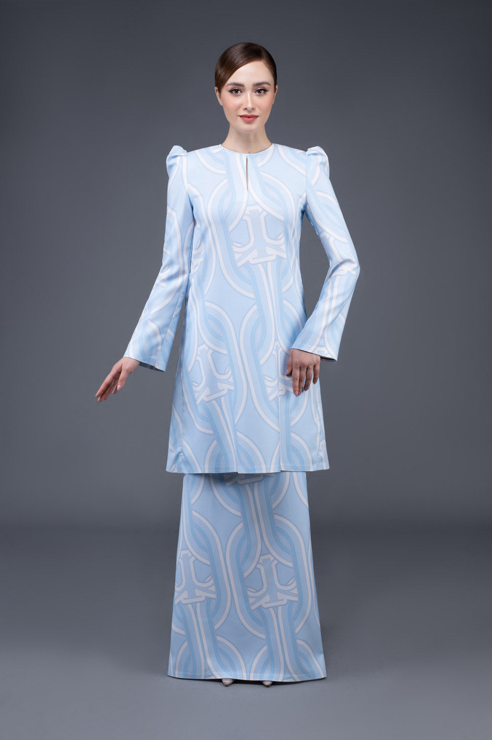 RR Baju Kurung Pahang Chain in Sky Blue