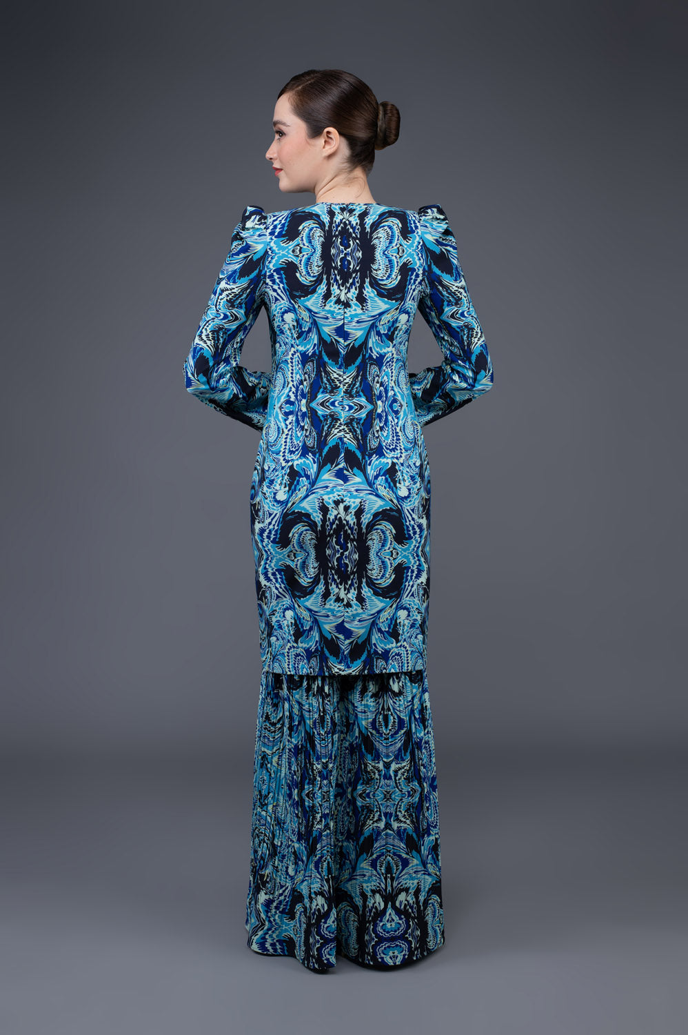 RR Baju Kurung Modern Pleated Ivy in Dark Blue